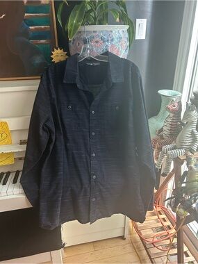 Mountain Ridge Black Textured Long Sleeve Button-Up Utility Shirt Size M